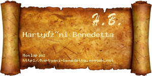 Hartyáni Benedetta névjegykártya